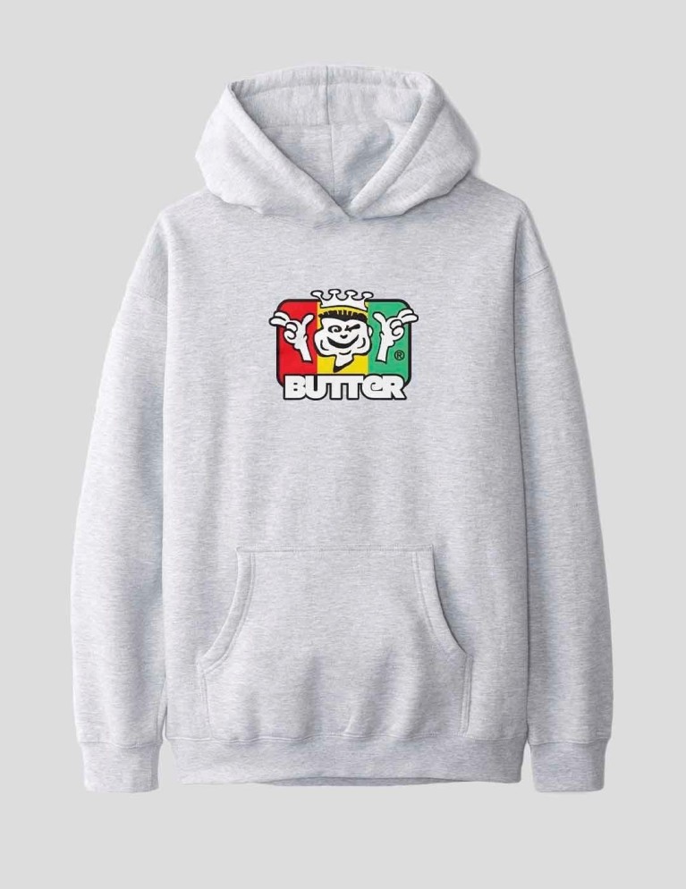 Sudadeira BUTTER GOODS king pullover hood heather grey